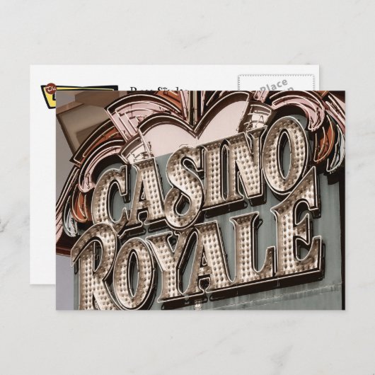 Casino Royal Retro Neon Sign Briefkaart (Voorkant / Achterkant)