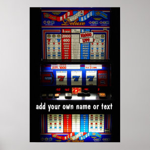 Casino Slot Machine Lucky 7 Aangepast Poster