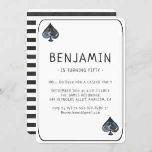 Casino Spades Playing Card Invitation Anniversaire
