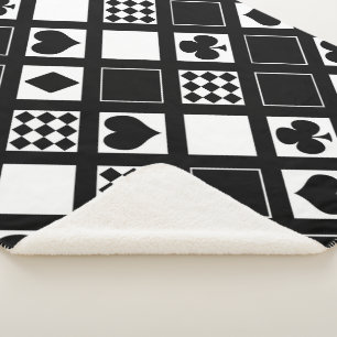 Casino speelkaartjes pakken hart kruist clubs sherpa deken