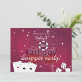 Casino-stijl verrassingsverjaardaguitnodiging kaart (Staand voorkant)