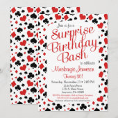 Casino Surprise Party Invitation Poker Vegas Jeu (Devant / Derrière)