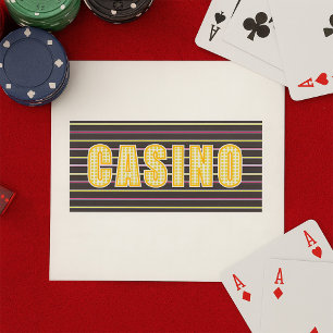 Casino teken met Neon Polka Dot Letters Servet