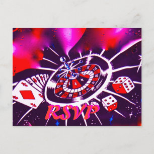 Casino thema bruiloft uitnodiging RSVP Briefkaart
