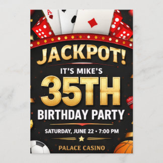 Casino Thema Verjaardagsuitnodigingskaart Kaart