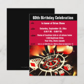 Casino Theme 60th Birthday Celebration Kaart (Voorkant / Achterkant)