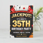 Casino Theme Birthday Invitation Card (Debout devant)
