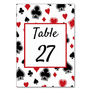 Casino Theme Las Vegas Mariage Numéro de table