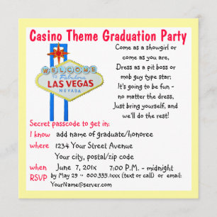 Casino Theme Vegas Style Graduation Party Kaart