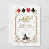 Casino Vegas Art Deco 60 en Fabulous Verjaardag Kaart (Achterkant)