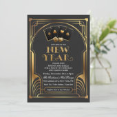 Casino Vegas Gold New Year's Eve Invitation (Debout devant)