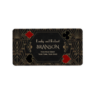 Casino Vegas Poker Gatsby Art Deco Trouwadres Etiket