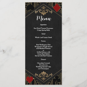 Casino Vegas Roaring 20s Gatsby Art Deco Bruiloft Menu