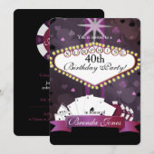 Casino / Vegas style Anniversaire Invitation (Devant / Derrière)