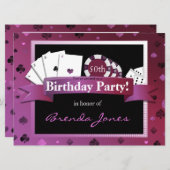 Casino - Vegas style invitation d'anniversaire (Devant / Derrière)