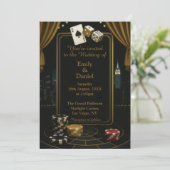 Casino Vegas Wedding Invitation Kaart (Staand voorkant)