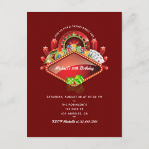 Casino verjaardagsfeest briefkaart