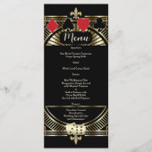 CasinoGold Black Art Deco Roaring 20s Wedding Menu (Voorkant)
