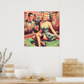  casinoillustratie poster (Keuken)