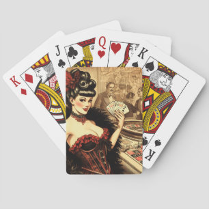 casinomeisje pokerkaarten