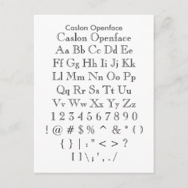 Caslon Openface - Zazzle Font Sampler Blad Briefkaart