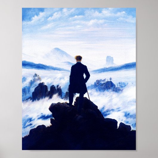 Caspar D Friedrich, Zwerver boven het Zee van Mist Poster (Voorkant)