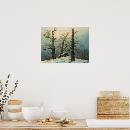 Caspar David Friedrich Cairn in Snow Poster (Keuken)
