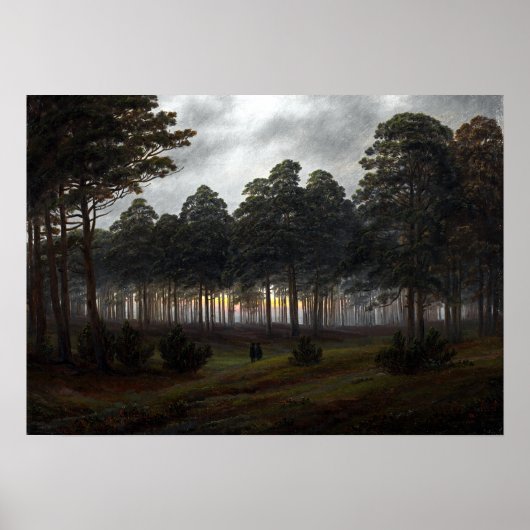 Caspar David Friedrich De tijd van de dag De avond Poster (Voorkant)