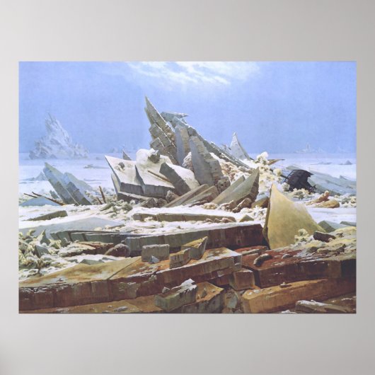 Caspar David Friedrich - Het Polaire Zee 1824 Post Poster (Voorkant)