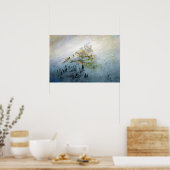 Caspar David Friedrich Morning Mist in bergen Poster (Keuken)