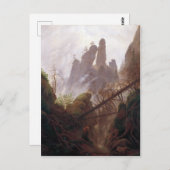 Caspar David Friedrich Rocky Landschap in de Elbe Briefkaart (Voorkant / Achterkant)