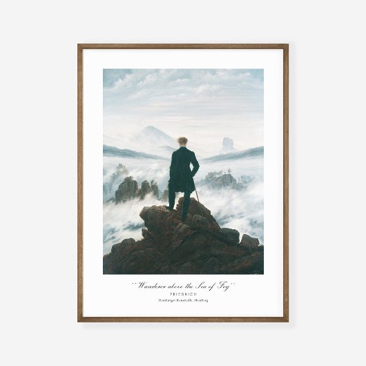 Caspar David Friedrich Wanderer boven Zee van Fog Poster