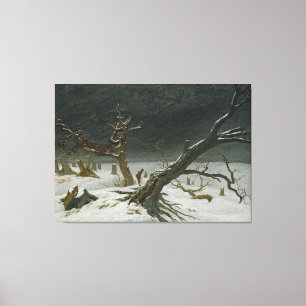 Caspar David Friedrich Winter Landschap Canvas Afdruk