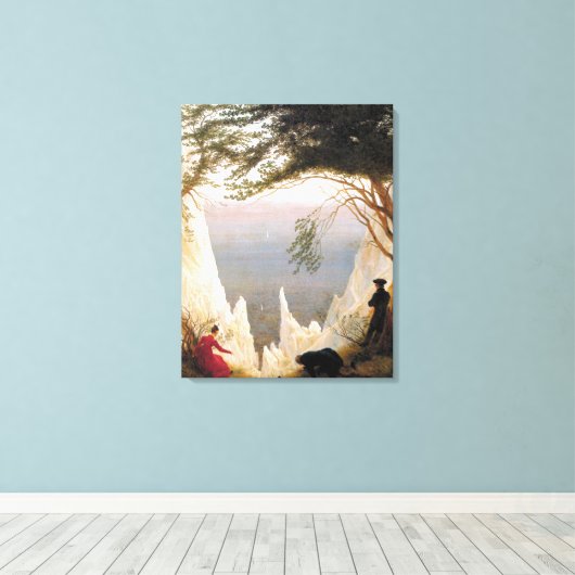 Caspar Friedrich Chalk Cliffs bij Ruegen Canvas Afdruk (Insitu (Houten vloer))