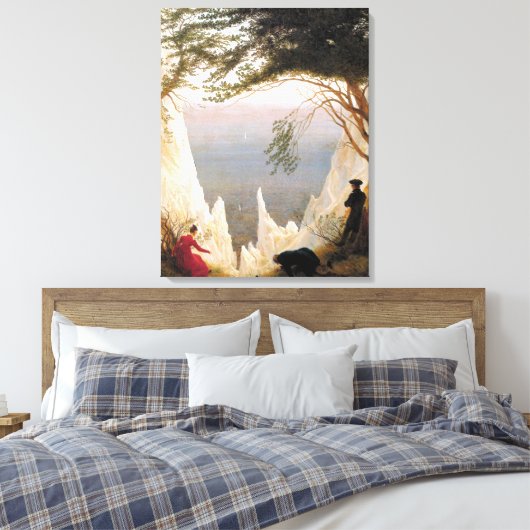 Caspar Friedrich Chalk Cliffs bij Ruegen Canvas Afdruk (Insitu (Slaapkamer))