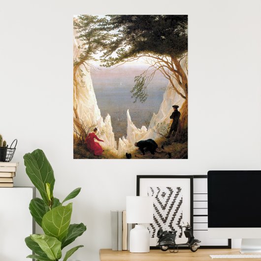 Caspar Friedrich Chalk Cliffs bij Ruegen Poster (Thuiskantoor)