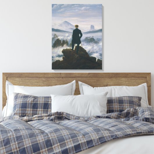 Caspar Friedrich The Wanderer Boven het Zee Fog Canvas Afdruk (Insitu (Slaapkamer))