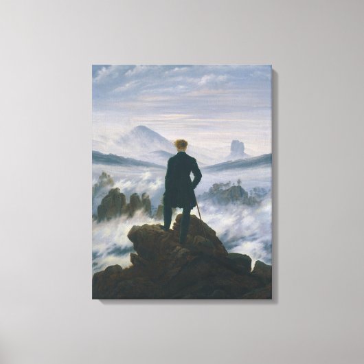 Caspar Friedrich The Wanderer Boven het Zee Fog Canvas Afdruk (Voorkant)