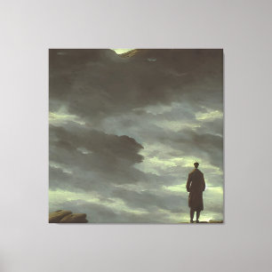 Caspar Friedrich Wanderer Boven het Zee van Mist Canvas Afdruk
