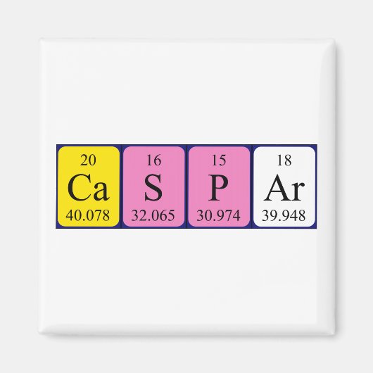 Caspar periodieke table name magnet magneet (Voorkant)