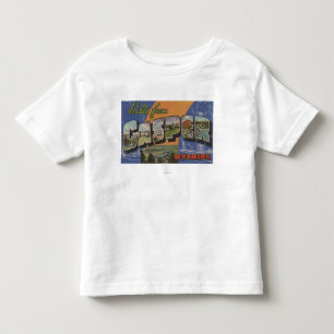 Casper, Wyoming - Grote letterscènes Kinder Shirts