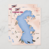 Caspian Zee  Style Map reisposter (Voorkant / Achterkant)