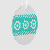 Casque blanche côtière Turquoise Stripe Nautique (devant)