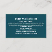 Casque, Carte de visite DJ professionnel (Dos)