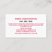 Casque, Carte de visite DJ professionnel (Dos)