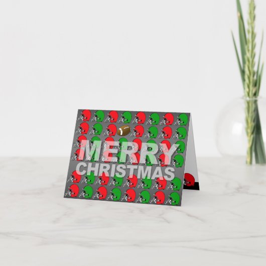 Casque de football Joyeux carte de Noël (Devant)