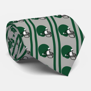 Casque de football vert sur cravate gris/argent