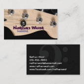 Casque de guitare basse avec nom Carte de visite (Devant / Derrière)