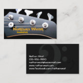 Casque de guitare basse avec nom Carte de visite (Devant / Derrière)