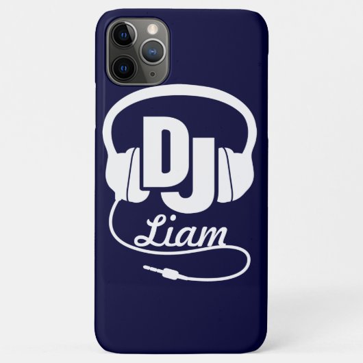 Casque DJ nommé bleu et blanc coque iphone (Dos)